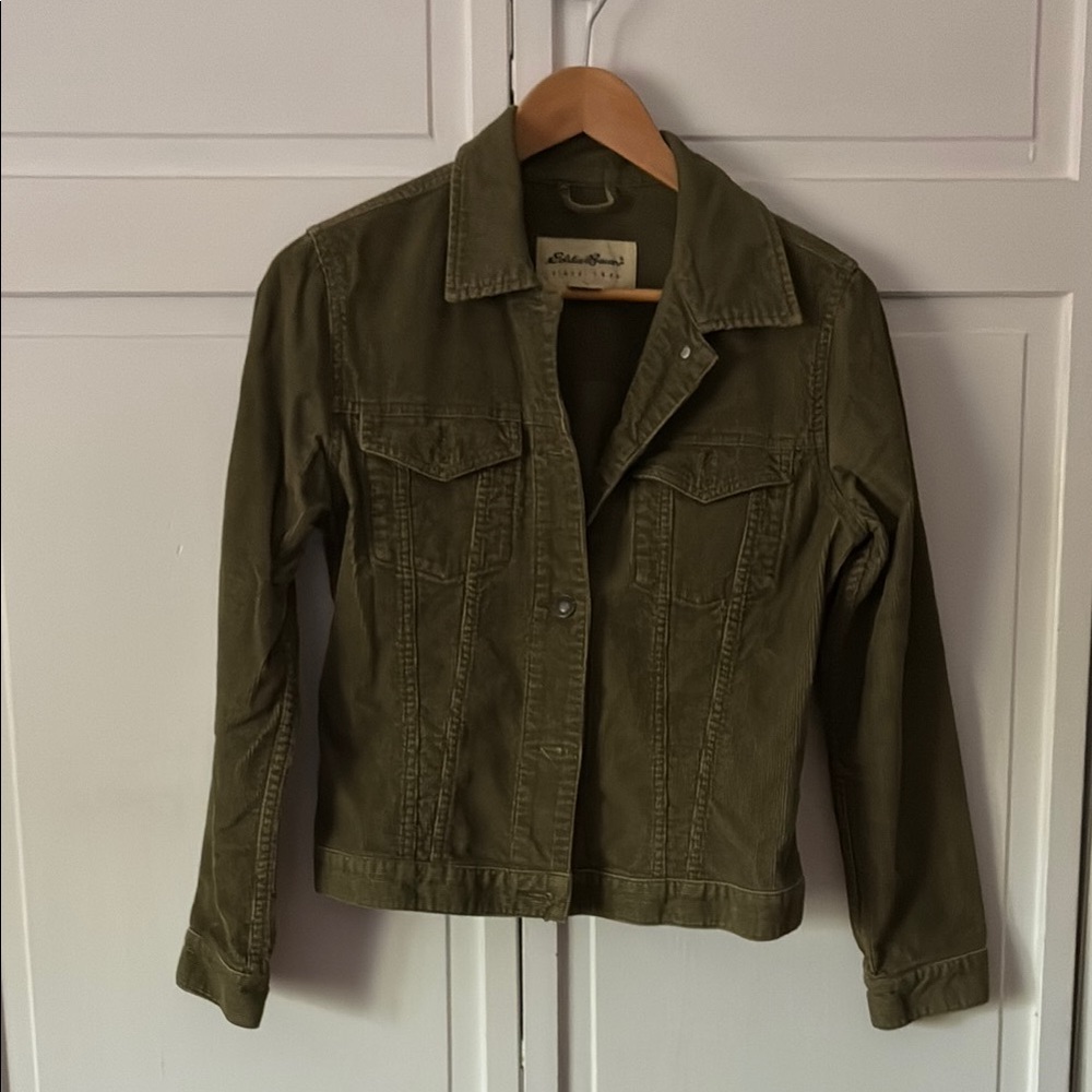 Eddie Bauer Green Jean Jacket Utility Style